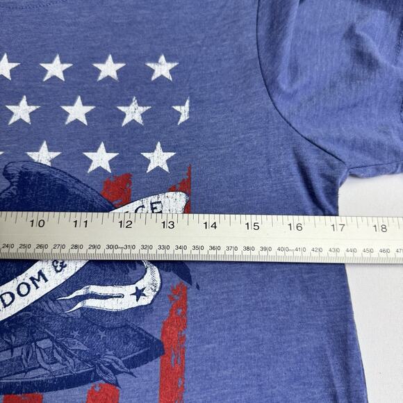 Home of the Brave USA Patriotic Graphic T-Shirt Men's Size Small Blue - Picture 3 of 8